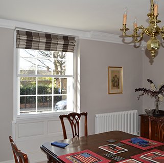 The dining room in a family home in Oakham with acoustic and thermal secondary glazing