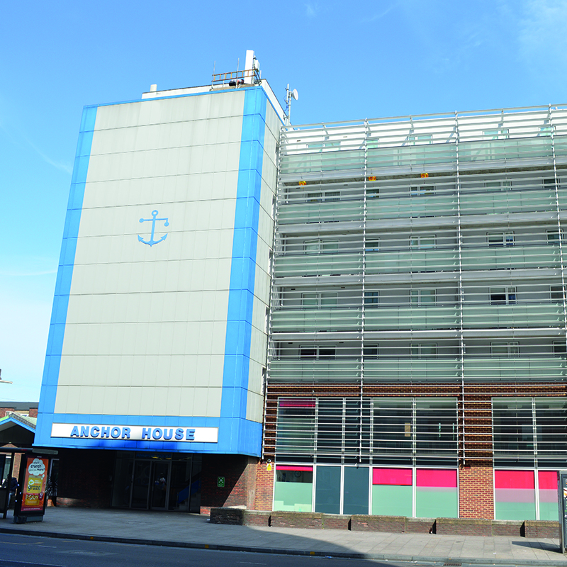 Entrance to Caritas Anchor House where Selectaglaze installed fire rated secondary glazing for a charitable project being supported by CRASH