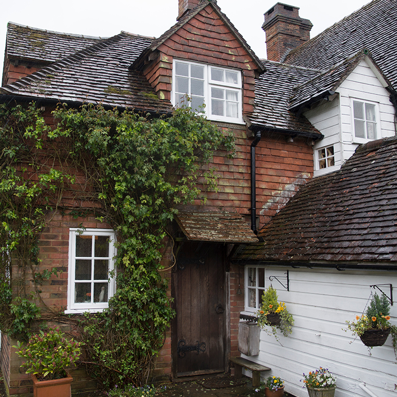 External shot of a 600 year old, Grade 2 Listed house in Chiddingstone Kent